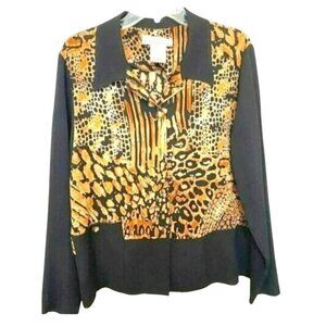 Lindsey Scott Vintage Animal Print Long Sleeve Top Size L Mobwife Y2K Goth